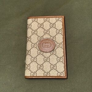 Gucci Tan and Brown Monogram Card Holder